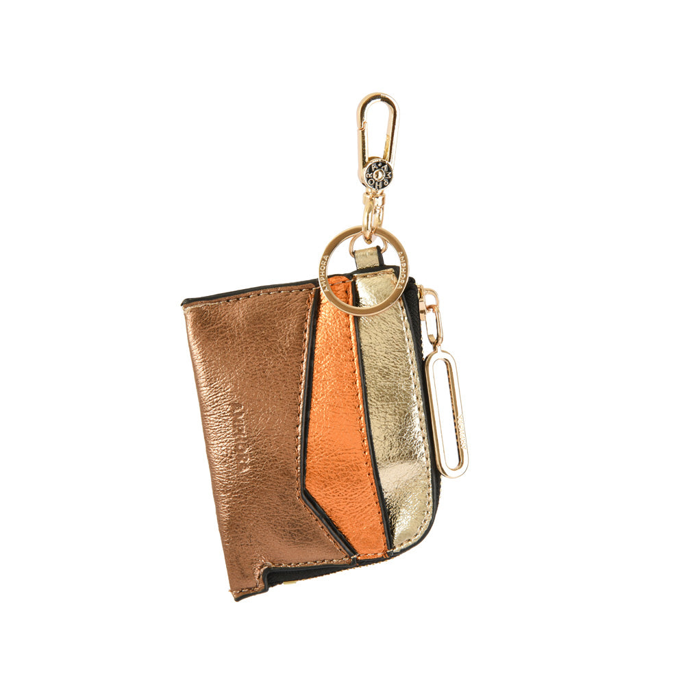 Hanging golden dolphin card holder