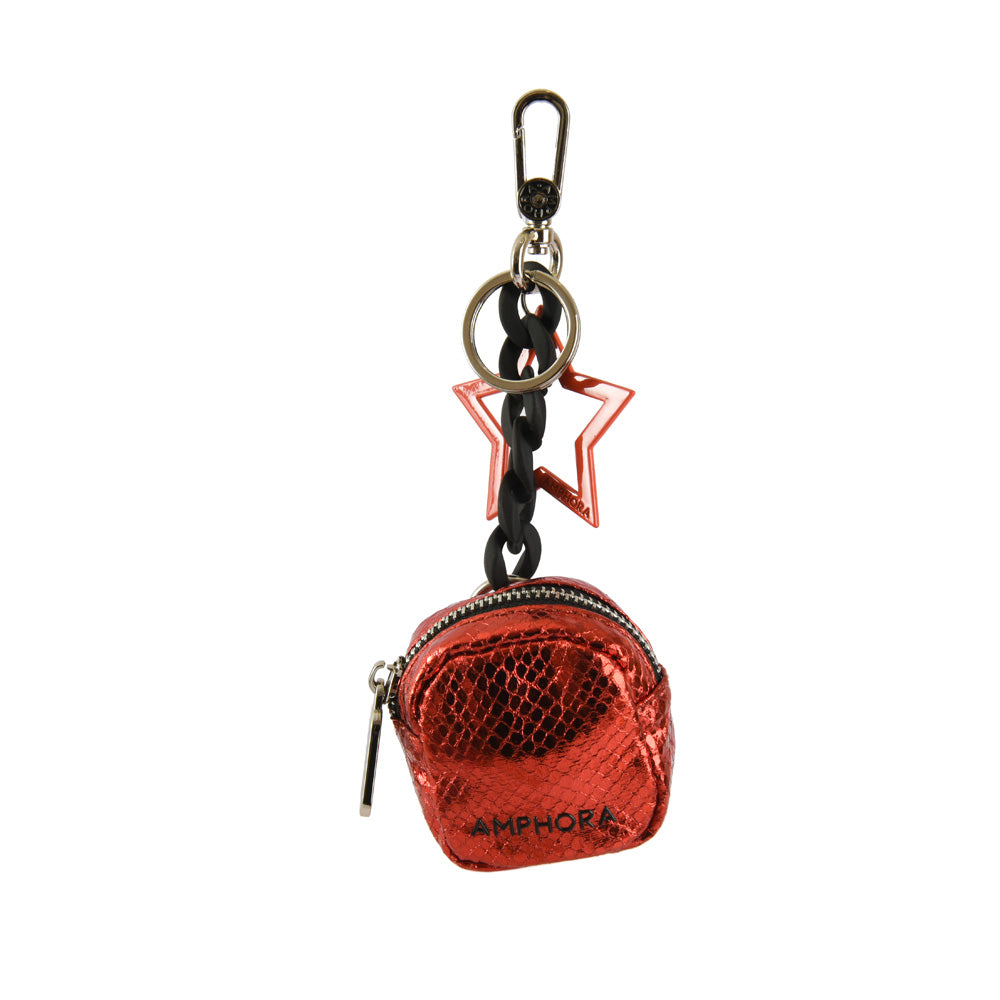 Hanging red tulip purse