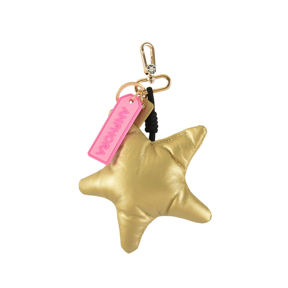 Hanging stelle medium gold keychain