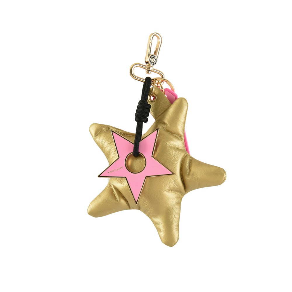 Hanging stelle medium gold keychain