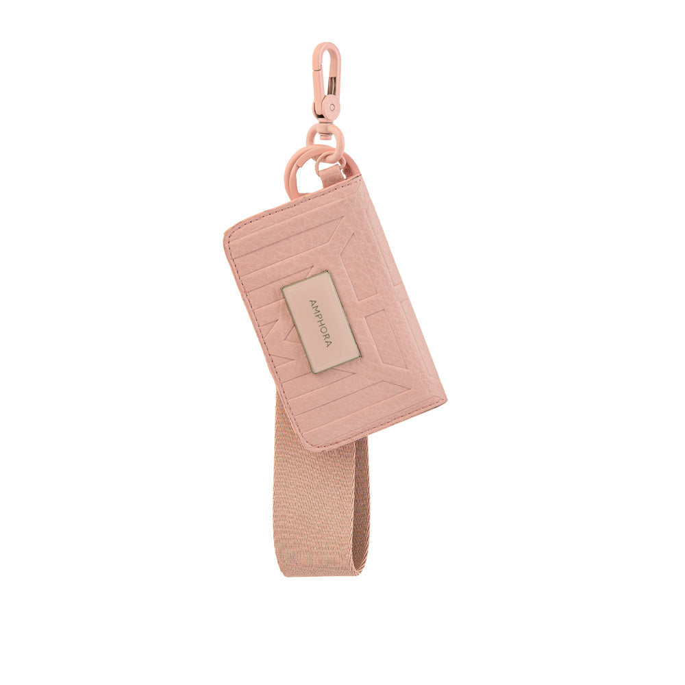 Hanging light pink oculus card holder