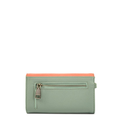 Aqua green bonne medium accordion wallet