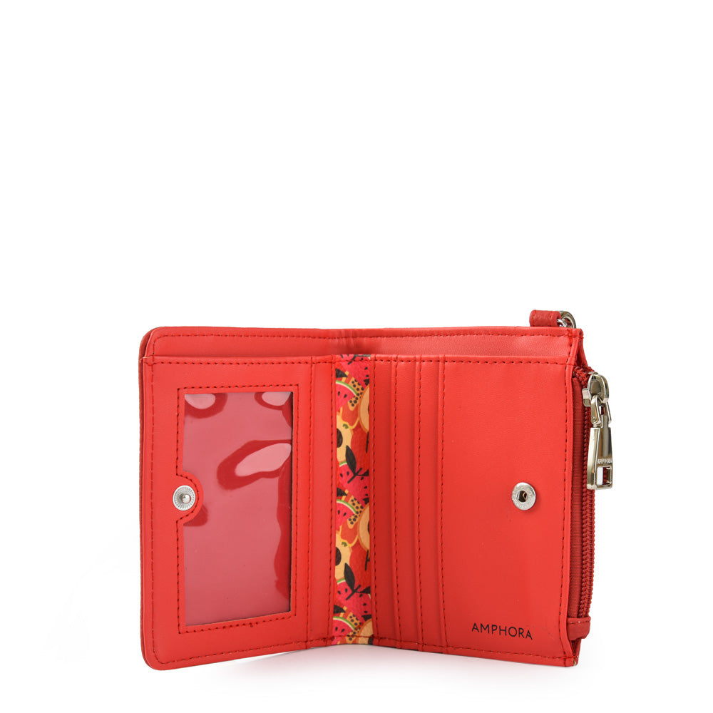 amphora fruity billetera cierre exterior rojo tomate