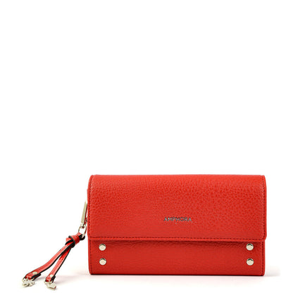 Medium red douce accordion wallet