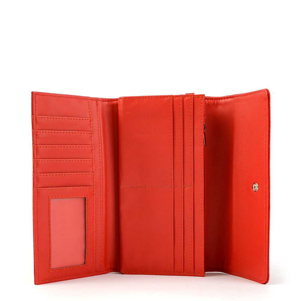 Medium red douce accordion wallet