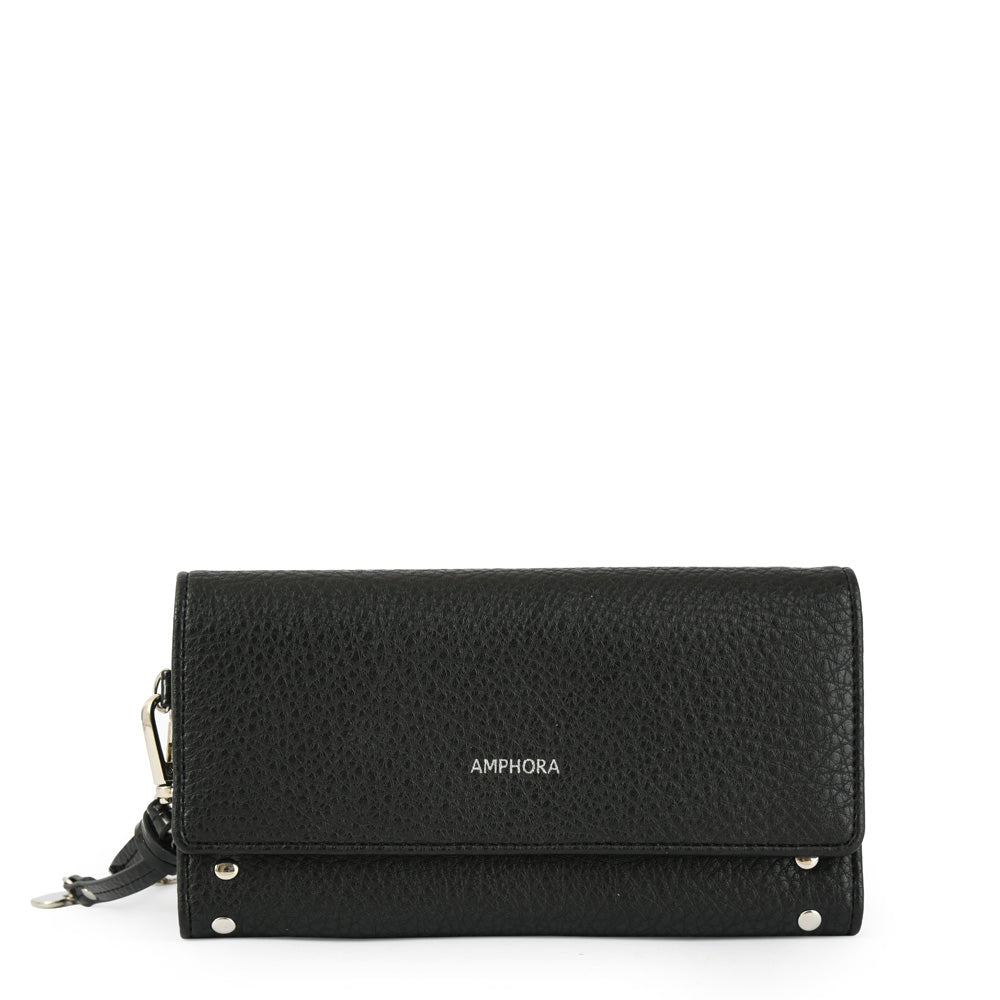 Large Douce Black Exterior Closure Wallet