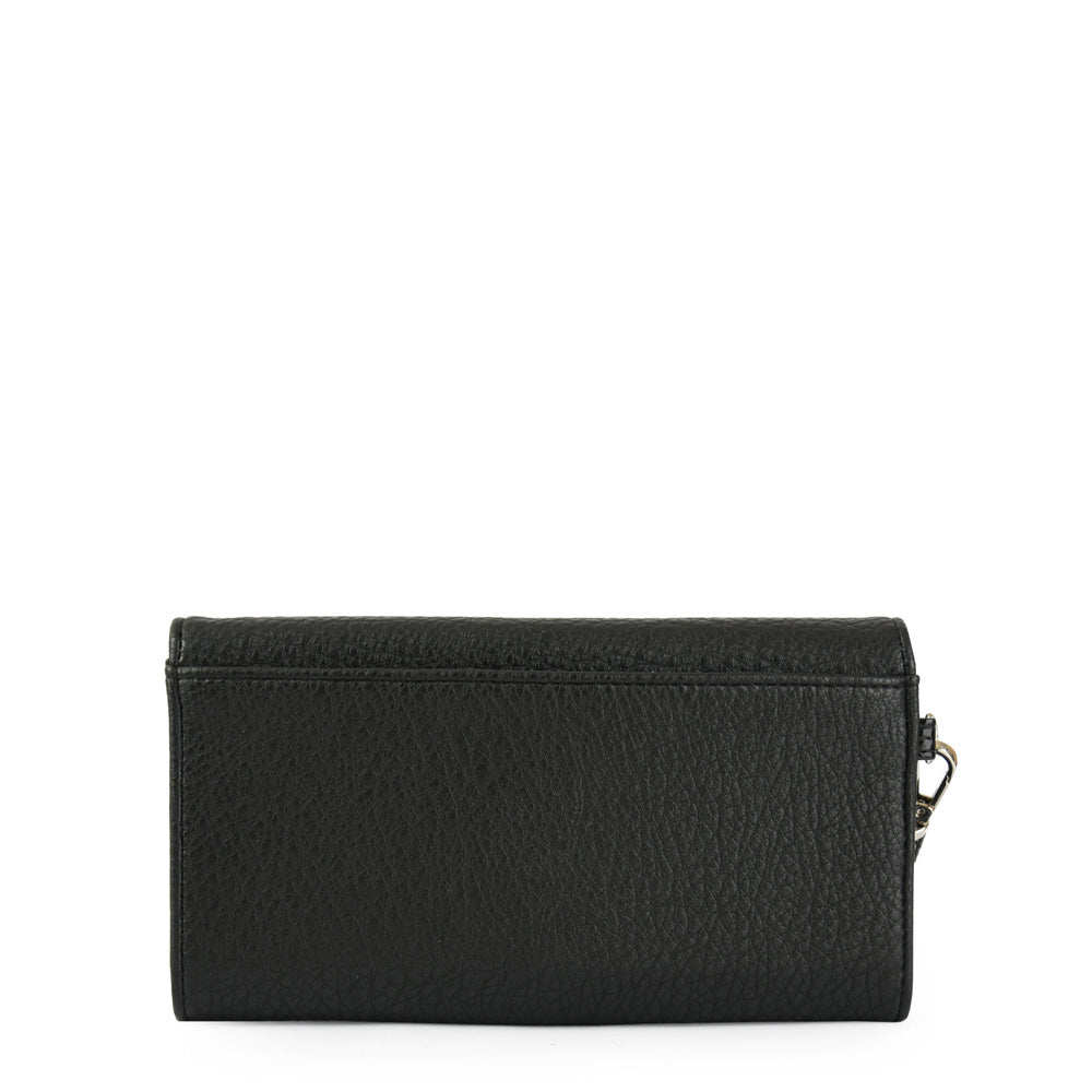 Large Douce Black Exterior Closure Wallet