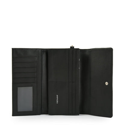 Large Douce Black Exterior Closure Wallet