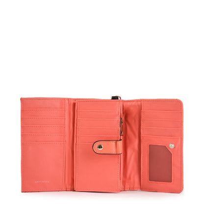 Ariatna accordion medium coral wallet