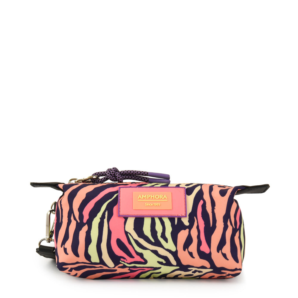 Purple oval April cosmetic bag