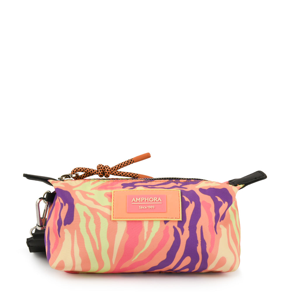 Coral oval April cosmetic bag