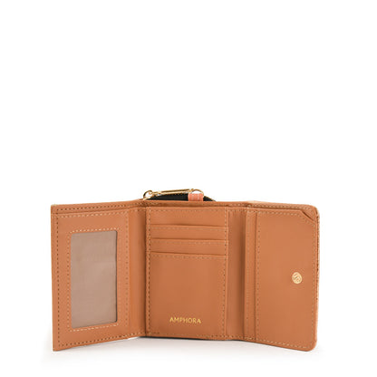 Beige Louvre Small Exterior Closure Wallet