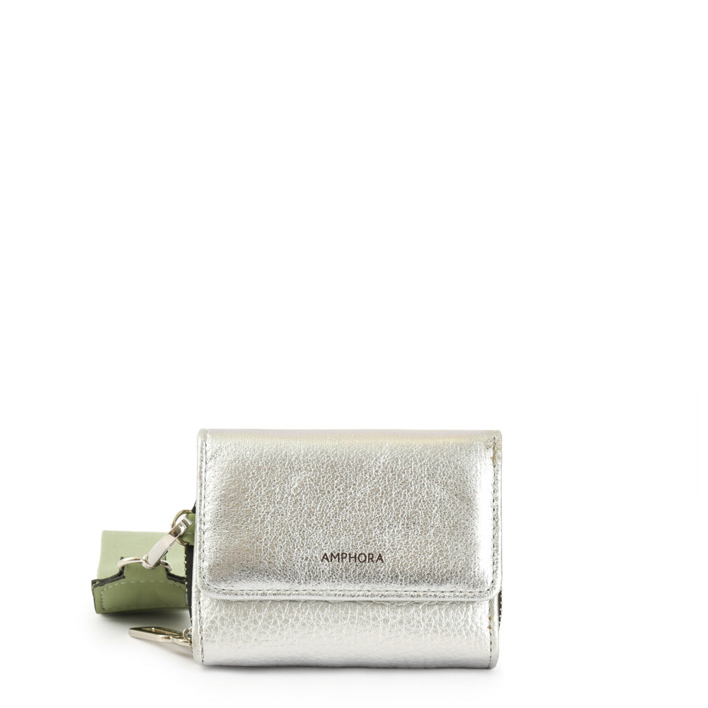 Small Silver Louvre Exterior Closure Wallet