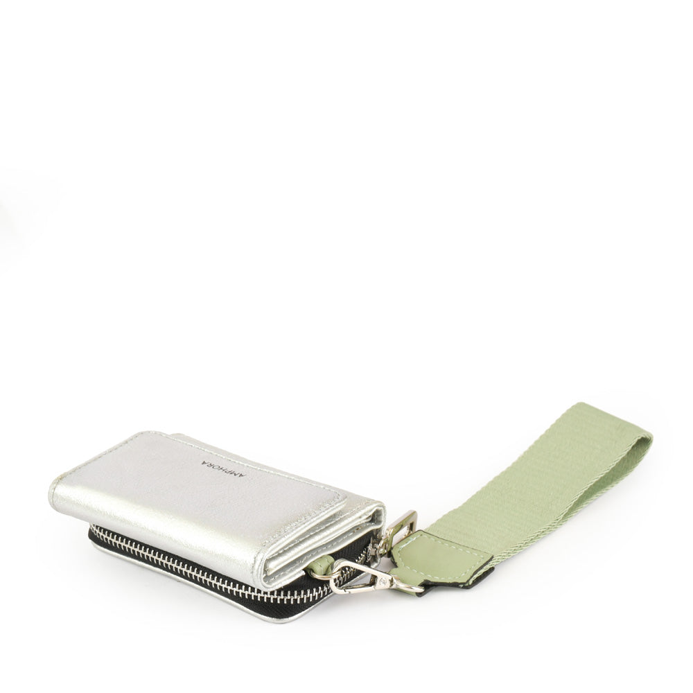 Small Silver Louvre Exterior Closure Wallet