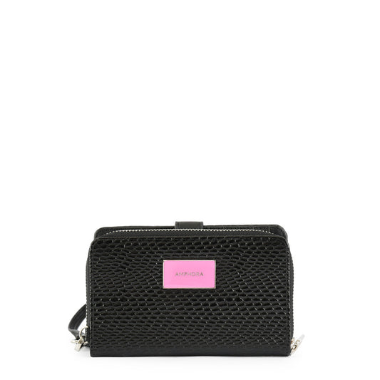 Salma Large Exterior Closure Wallet Black