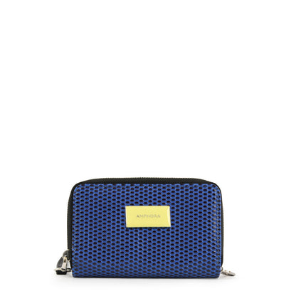 Salma Blue Large Exterior Closure Wallet