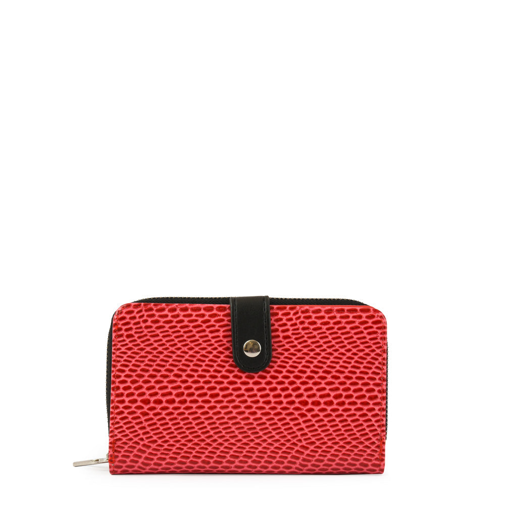 Salma Red Large Exterior Closure Wallet