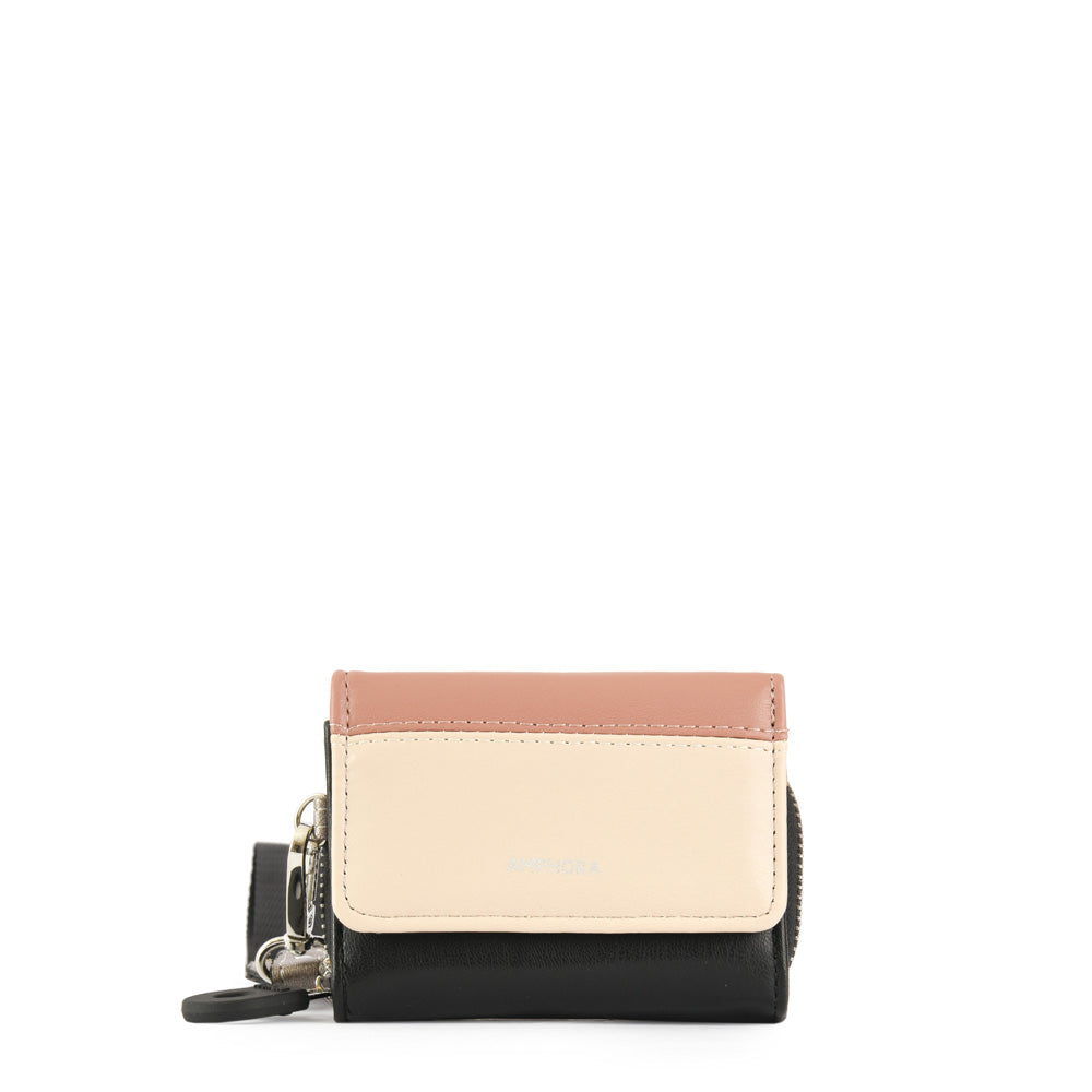 Small black meg exterior closure wallet