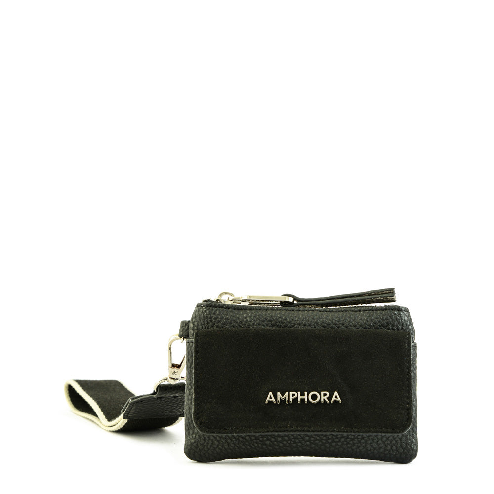 Galia black exterior closure purse