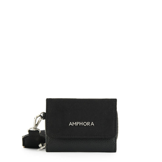 Small Galia black exterior closure wallet