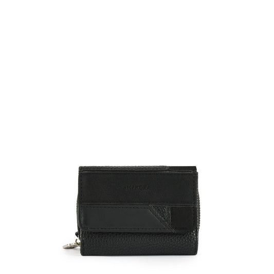 Small Urica Black Exterior Closure Wallet