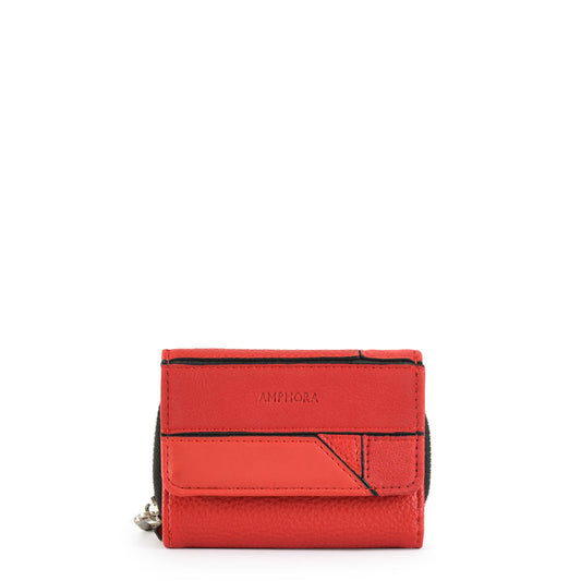 Small Urica Red Exterior Closure Wallet