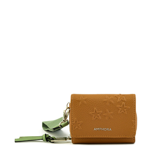 Valera wallet with exterior closure, medium camel