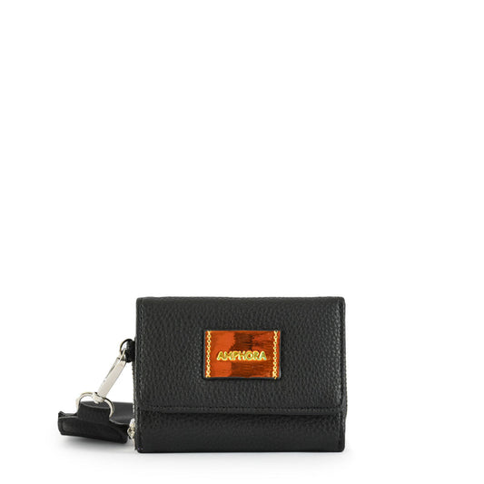 Small Lisse Black Exterior Closure Wallet