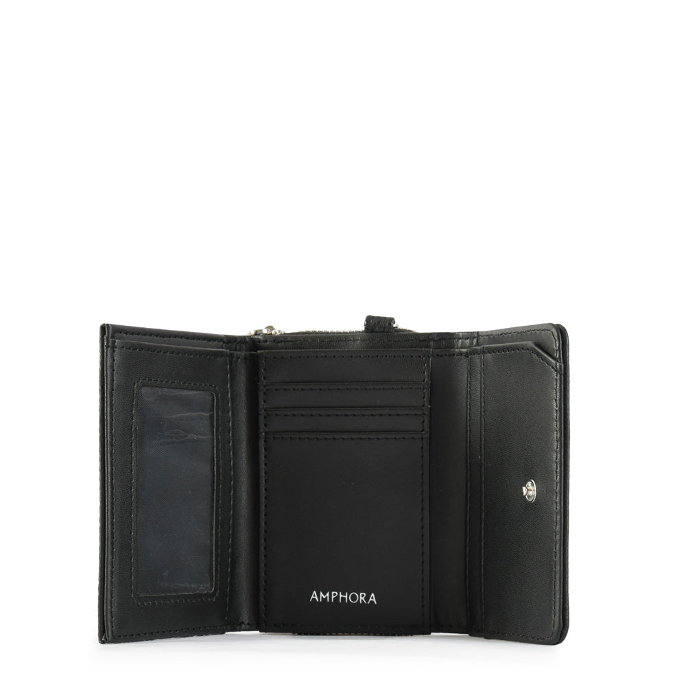 Small Lisse Black Exterior Closure Wallet