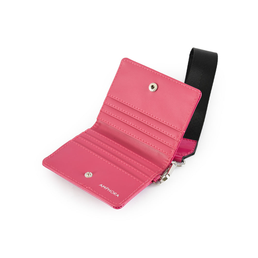 Card holder with fuchsia canberra window