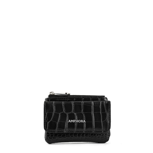 Croccos black rectangular purse