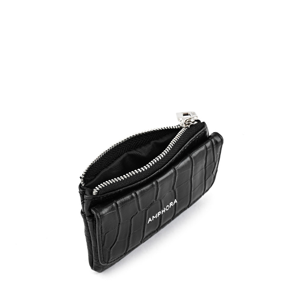 Croccos black rectangular purse