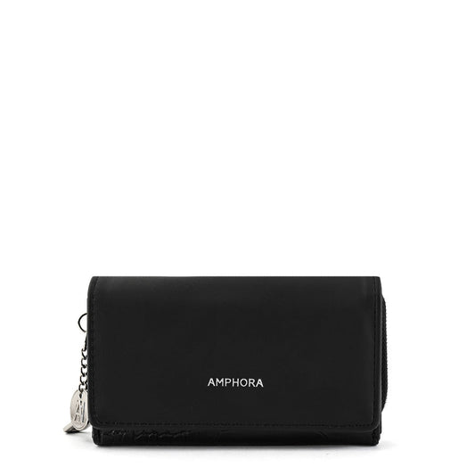 Penelope Medium Black Exterior Zip Wallet