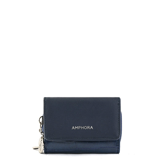 Small Penelope Exterior Closure Wallet Dark Blue