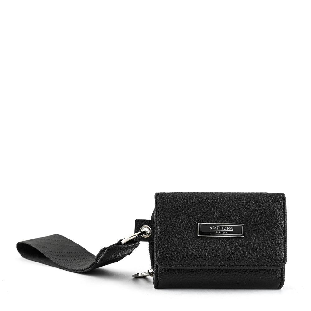 Small Marta Black Exterior Closure Wallet