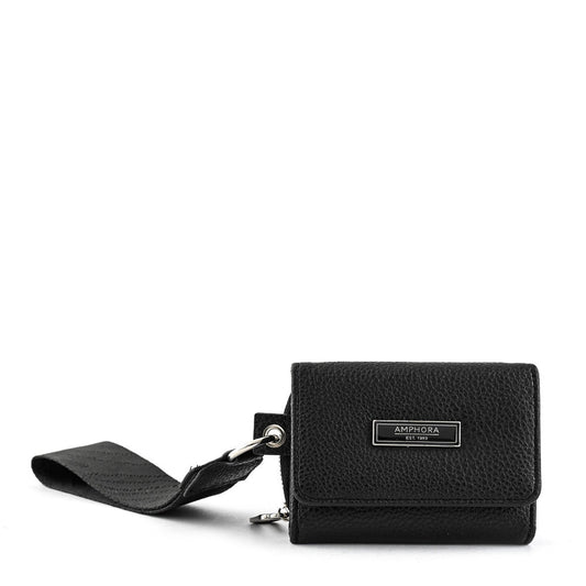 Small Marta Black Exterior Closure Wallet
