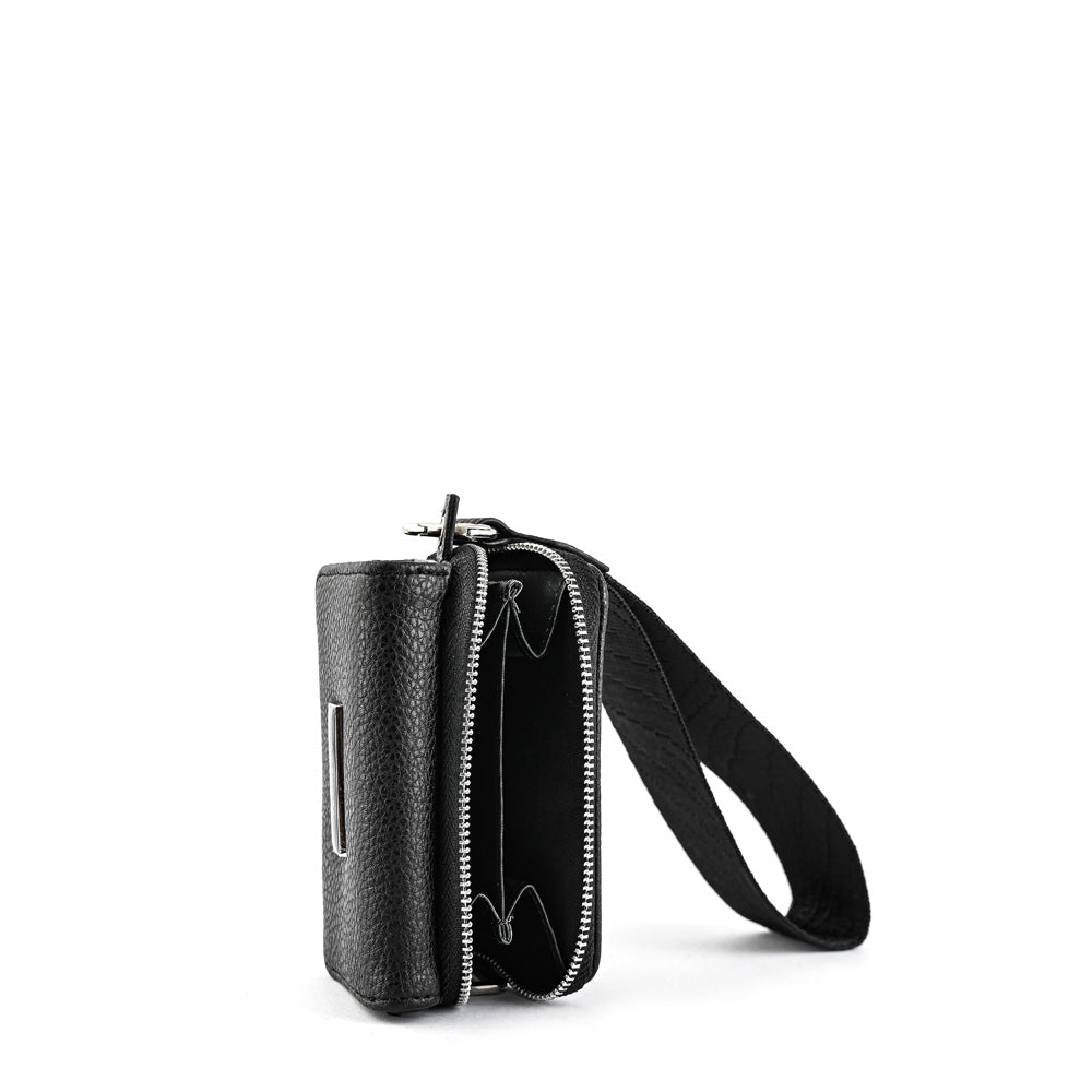 Small Marta Black Exterior Closure Wallet