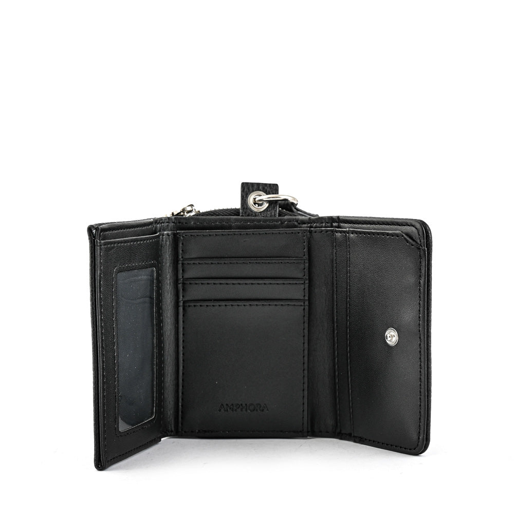 Small Marta Black Exterior Closure Wallet