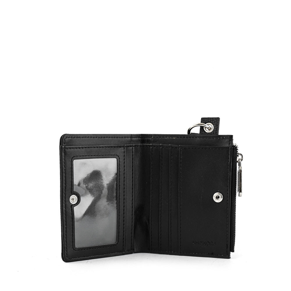 Small Marta Black Exterior Closure Wallet