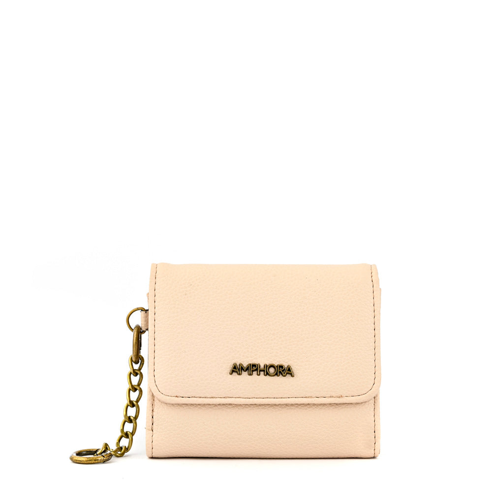 Small beige secure wallet