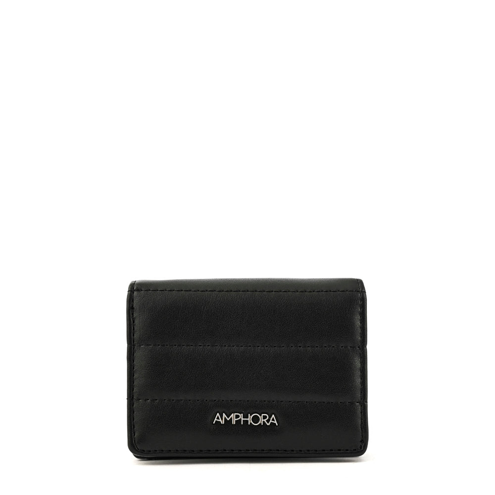 Black anima card holder with interior pocket