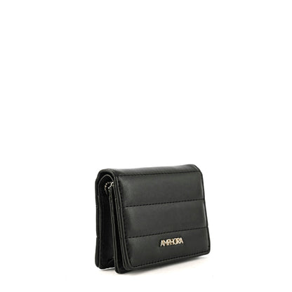 Black anima card holder with interior pocket