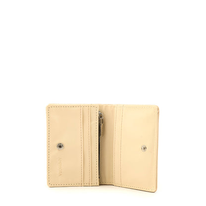 Card holder with interior pocket anima beige