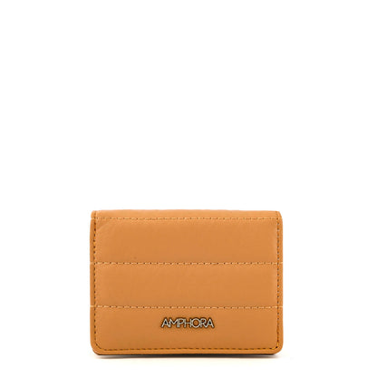 Card holder with interior pocket anima camel