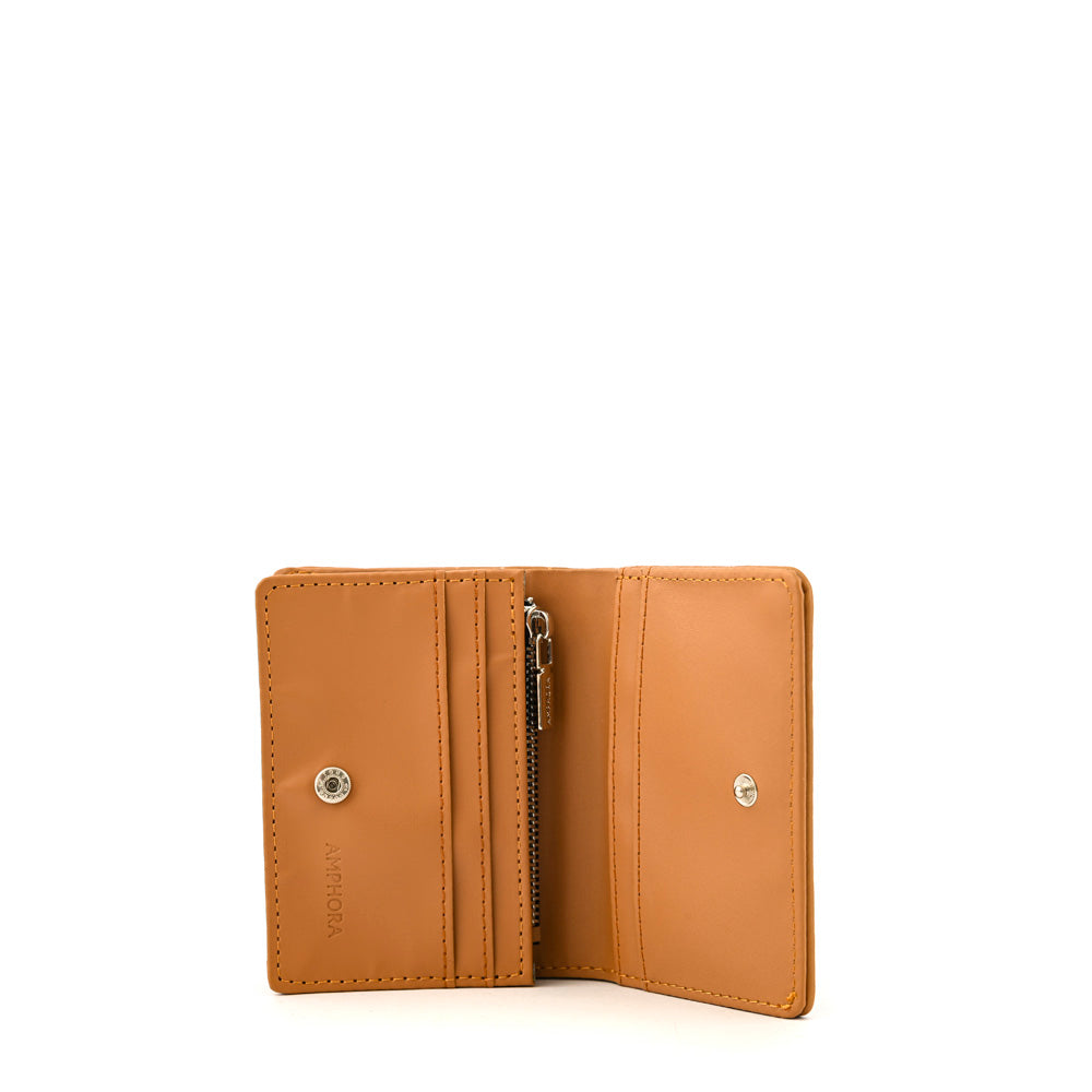 Card holder with interior pocket anima camel