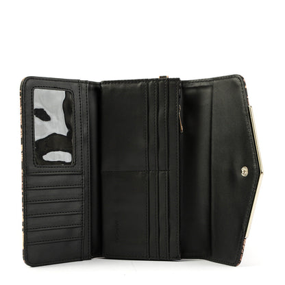 Eclat black beige large exterior closure wallet