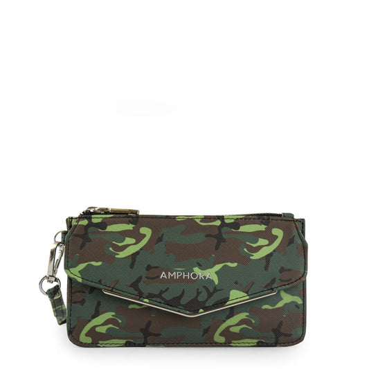 amphora eclat chequera con flap grande verde oliva