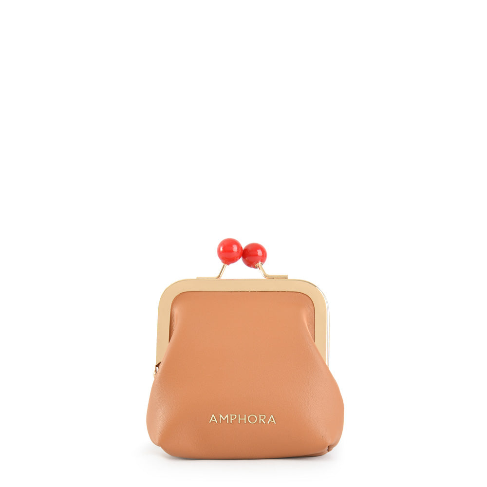 Mademoiselle camel pinch purse