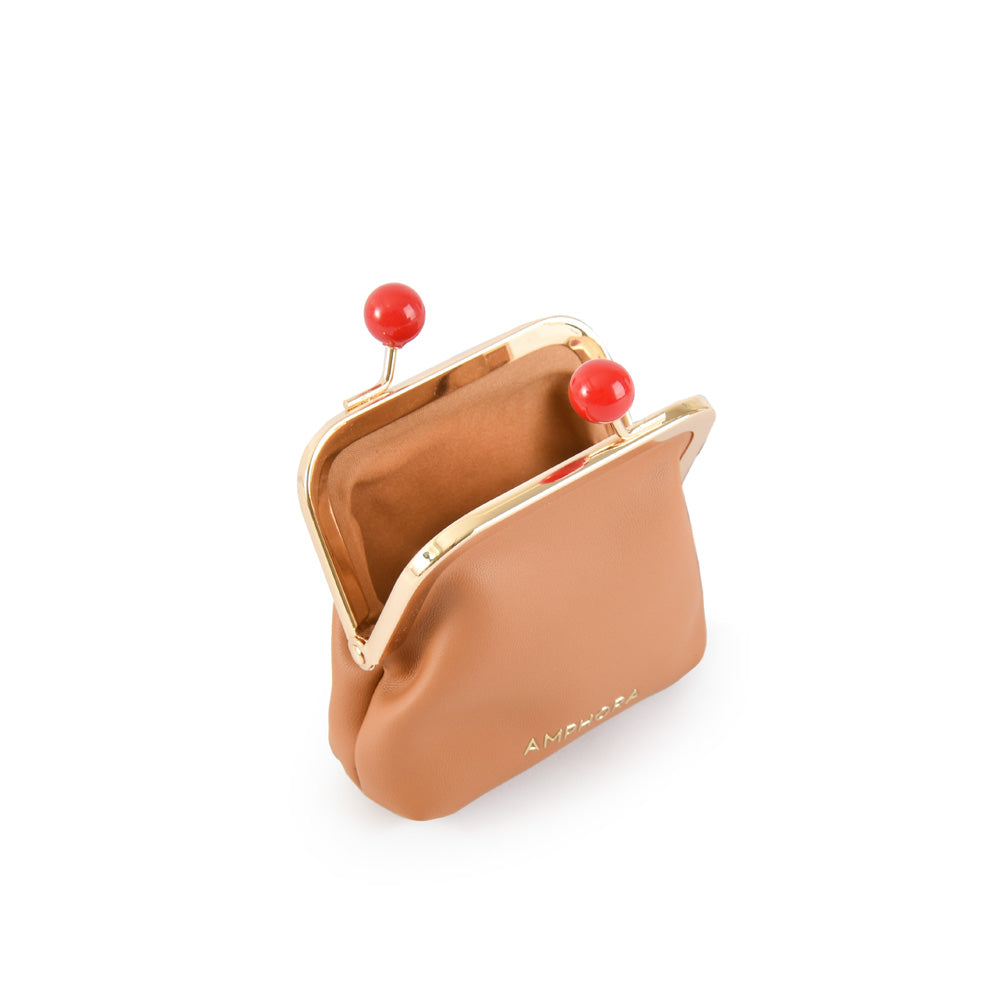 Mademoiselle camel pinch purse