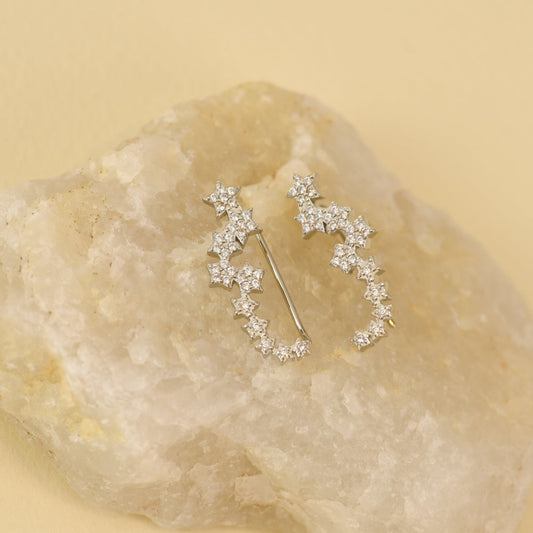 Silver star hoops